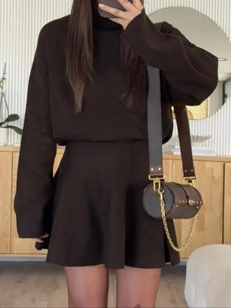 Women's Half-High Neck Knit Dress