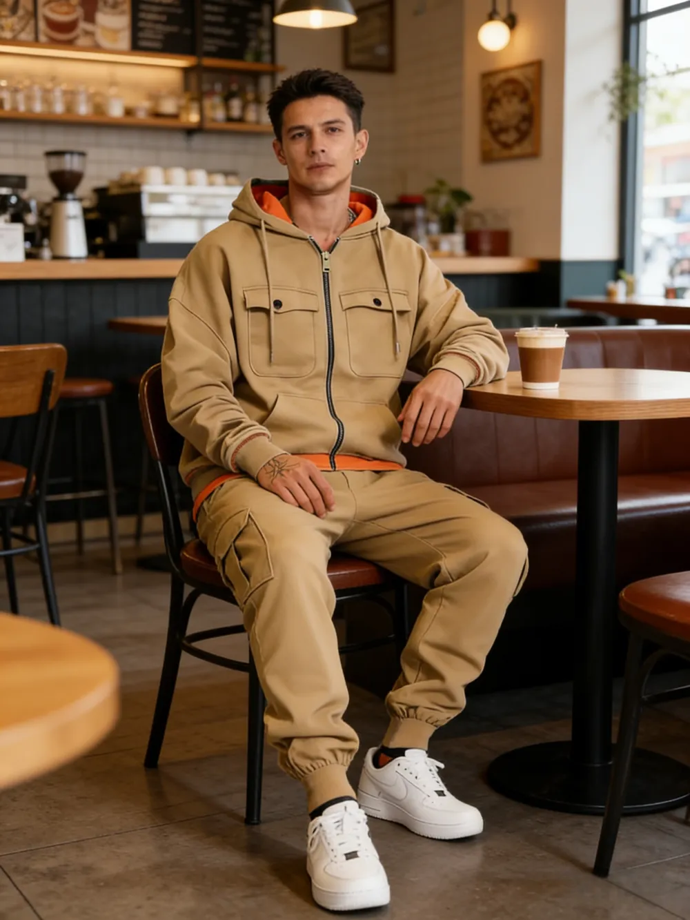 Clearance sale Men's sweatshirt with multiple pockets warm and stylish-Jacket & Pants