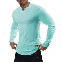 Men's V-Neck Long Sleeve Muscle Shirt