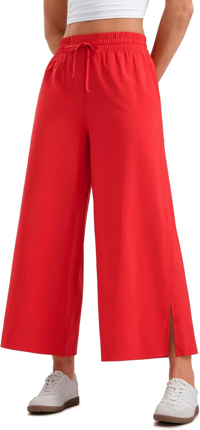 Lightweight Wide Leg Cropped Pants for Women 25