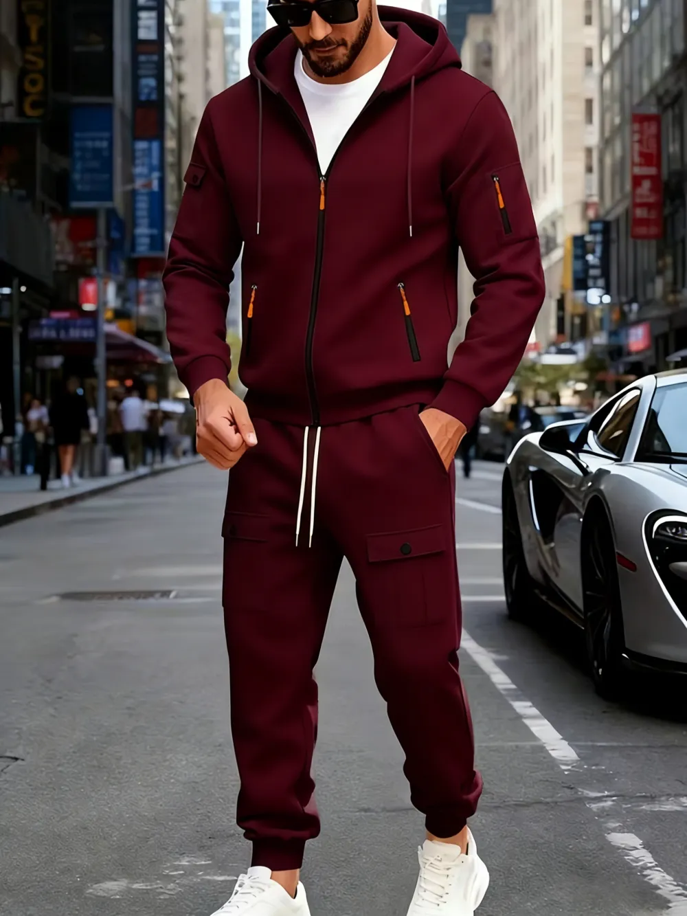 🔥Clearance sale!Men's Winter Fleece-Lined loose Casual Workwear Outfit with Multi-Pocket Jacket & Pants