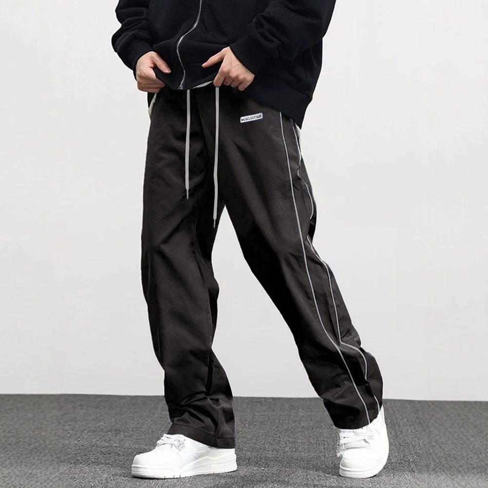 Solid Color Trousers with Drawstring for Men Suitable for Various Occasions
