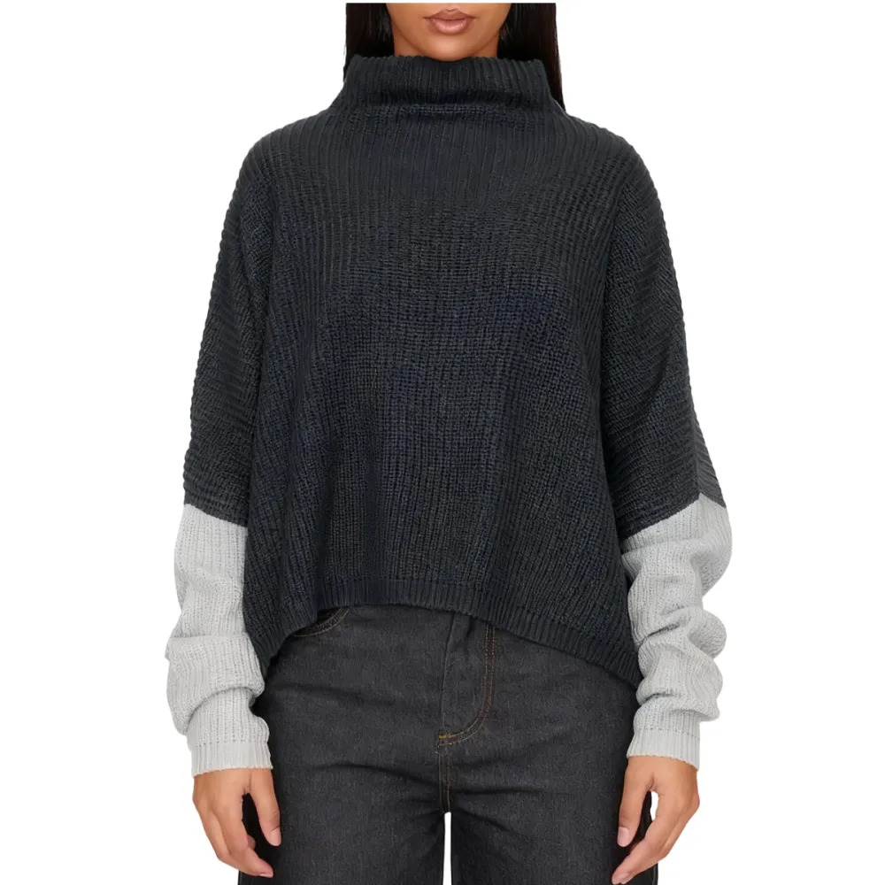 Women's Oversized Color Block Knit Sweater