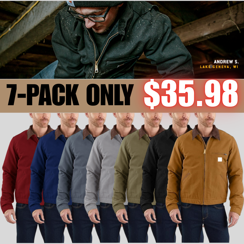 🏆Men's product sells best first 🔥Detroit Jacket 🧥 Men's 103828 Blanket-Lined Work Coat
