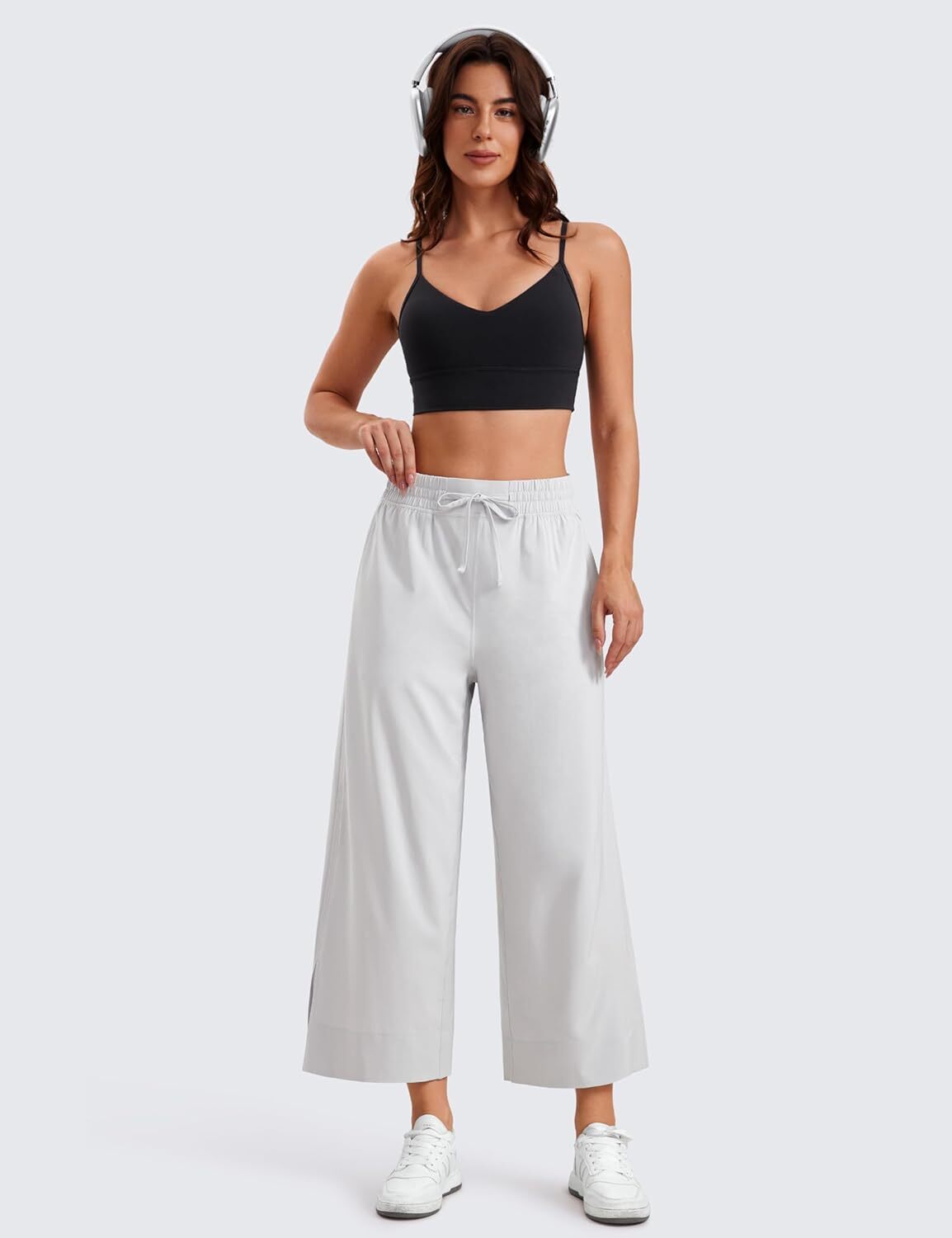 Lightweight Wide Leg Cropped Pants for Women 25