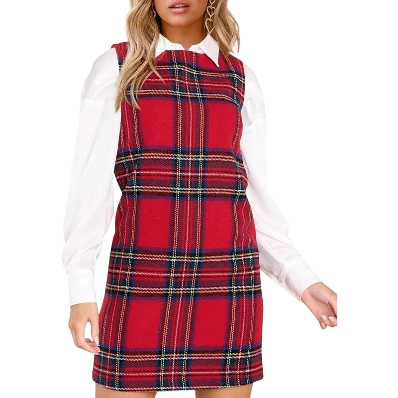 🔥Last Day 95% OFF🔥Women's Plaid Christmas Party Dress