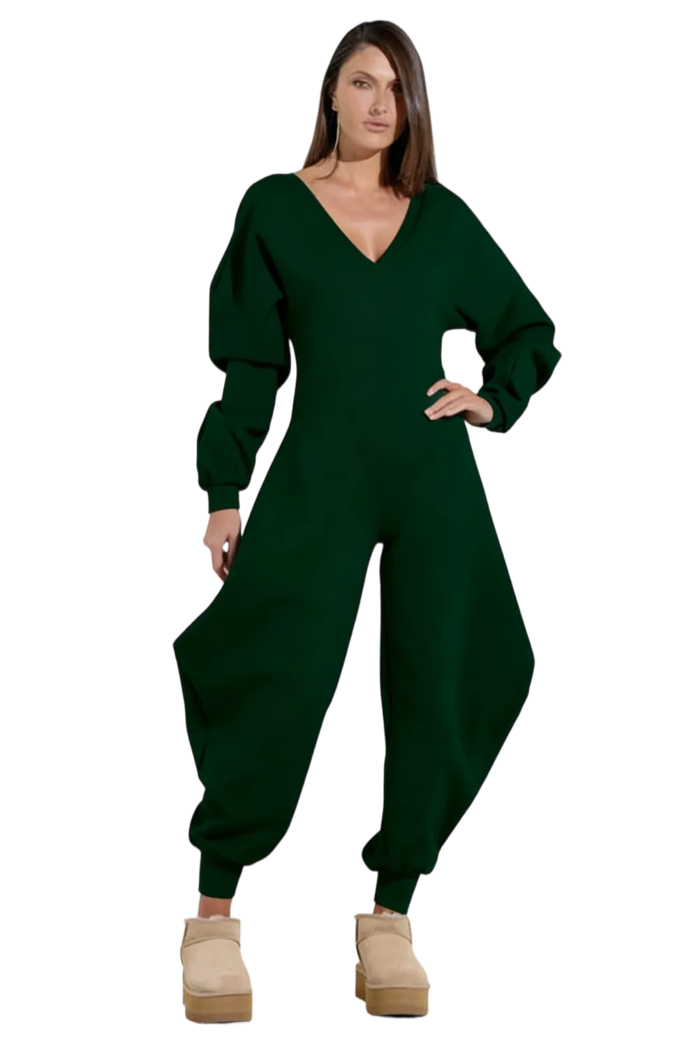 Women's Cozy Sweatshirt Jumpsuit