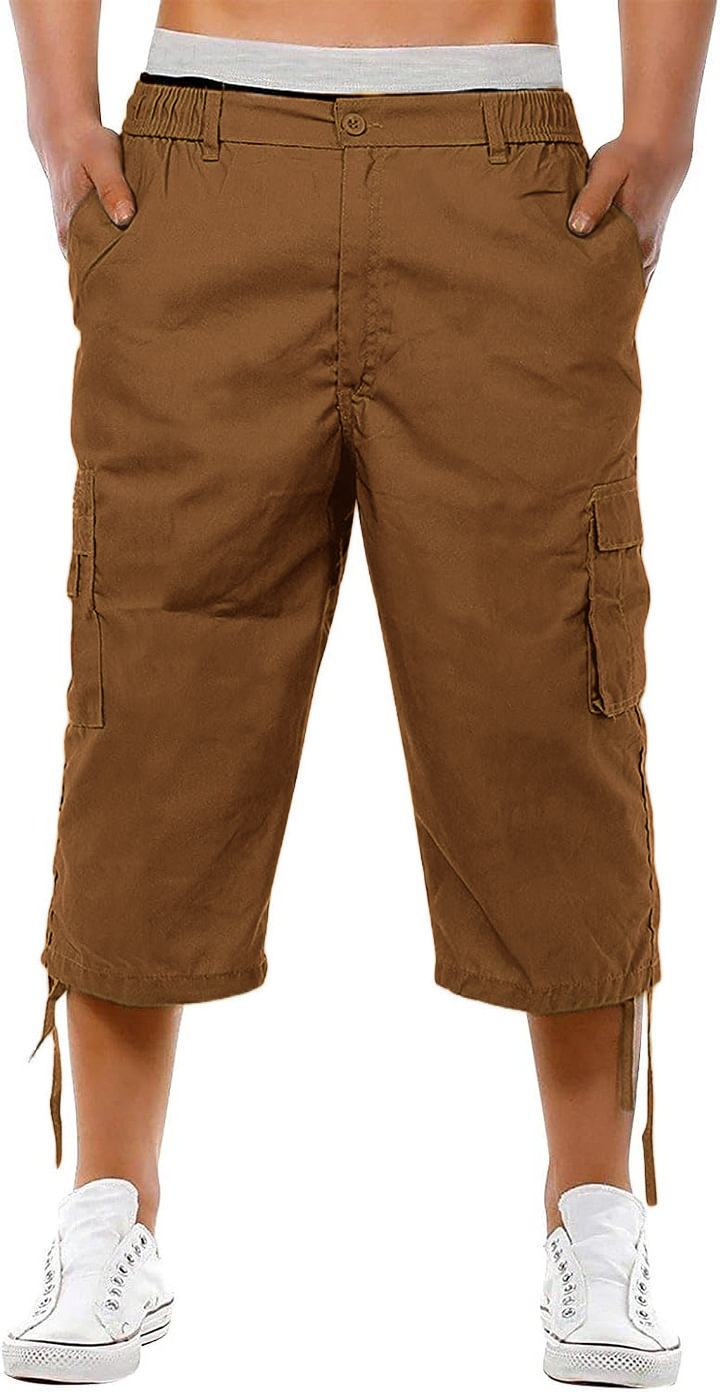 Green Trousers Cargo Pants Mens Black Birthday New Mens Summer Casual Men's 7 Pocket Pants Loose Pants Tuxedo Trousers with Satin Stripe Men