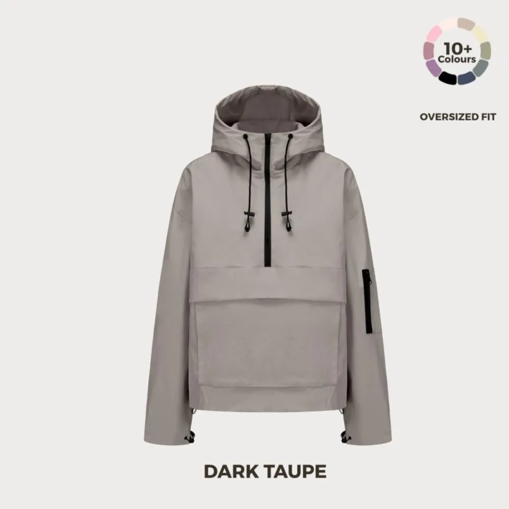 Women's Waterproof Fall Half-Zip Oversized Hoodie Jacket