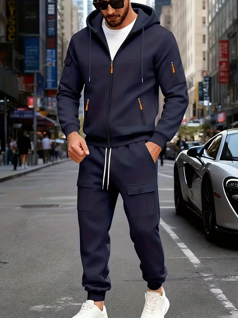 🔥Clearance sale!Men's Winter Fleece-Lined loose Casual Workwear Outfit with Multi-Pocket Jacket & Pants