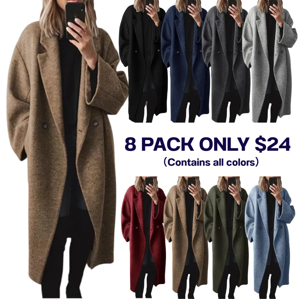 🔥Last Day 95% OFF🔥Women's Cotton-Rich Wool Blend Long Coat