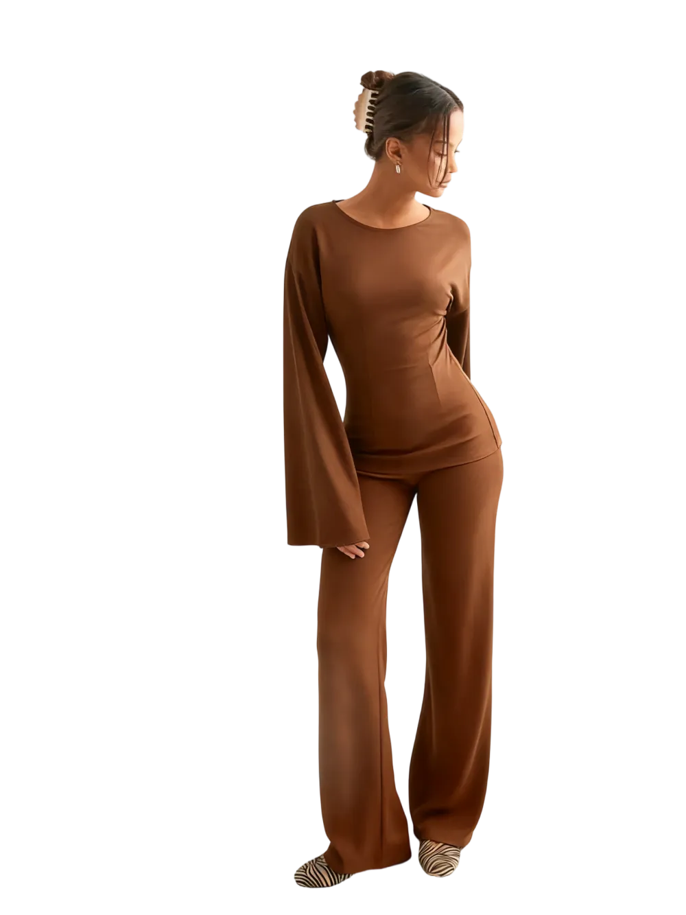 🔥 Best Price Today Only🔥Women's Long Flare Sleeve & Wide-Leg Pants Set– Grab Yours Now! ⏰💖