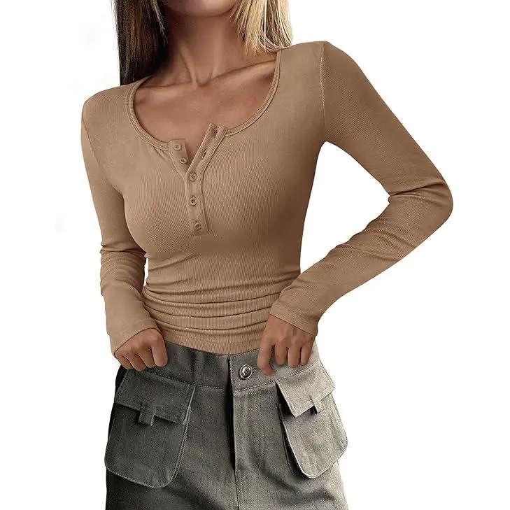 Women's Long Sleeve Henley Shirt