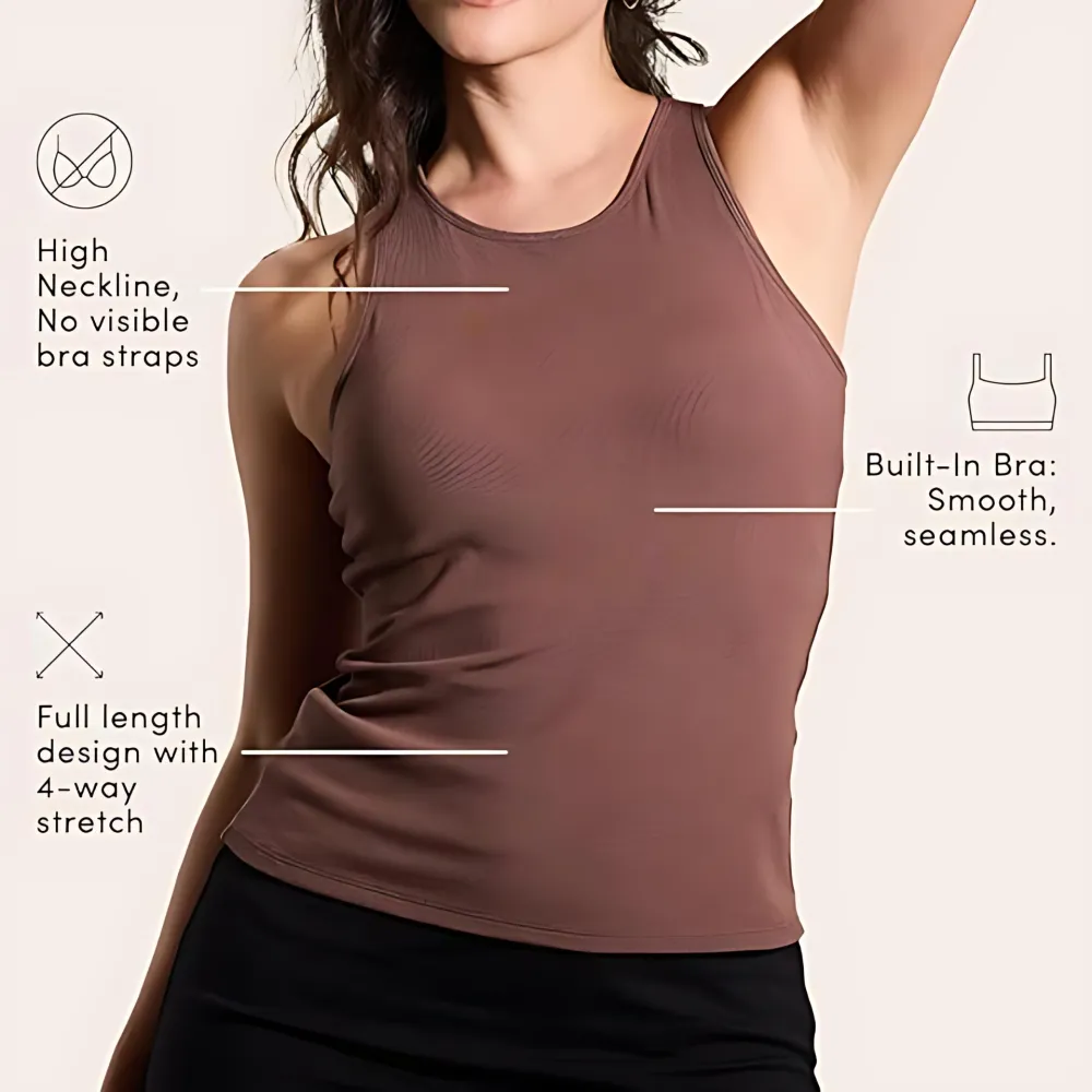 Women's Ribbed Boat Neck Brami Top