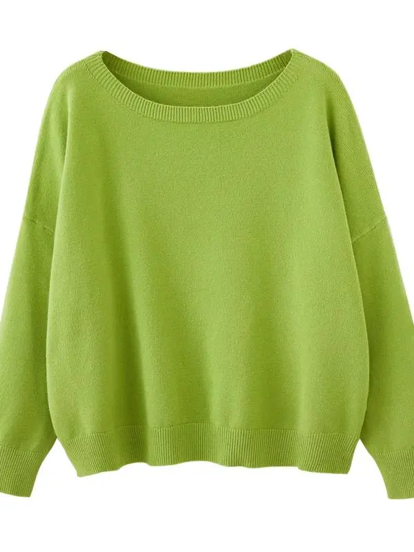 Women's Plain Scoop Neck Sweater