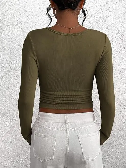 Women's Long Sleeve Henley Shirt