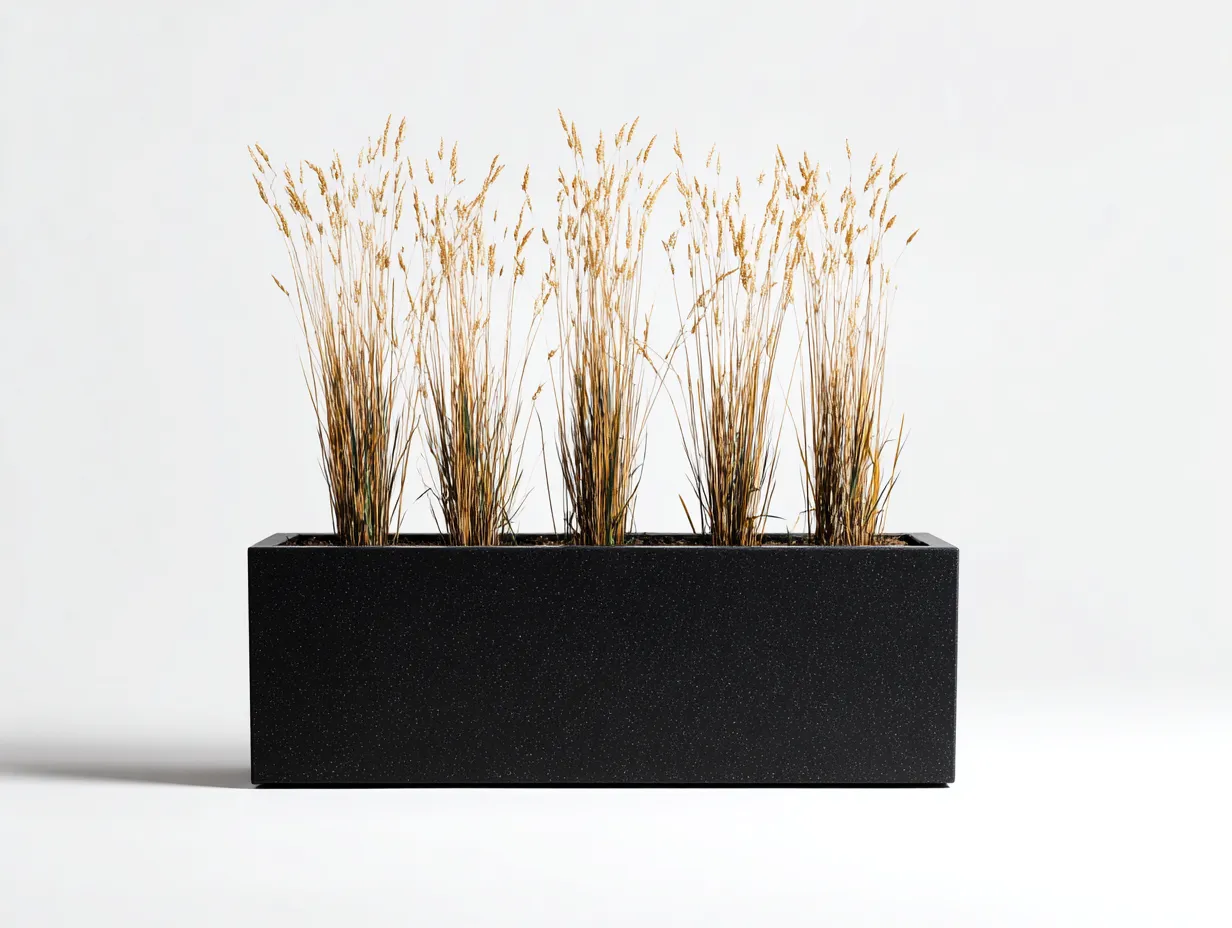 Pot à fleurs balcon 80×30×35 cm – résine noire finition mate – jardinière moderne extérieure-Dosolvaroom
