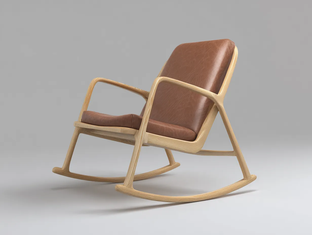 Fauteuil à bascule 72×90×98 cm - revêtement marron et bois - design moderne pour salon-Dosolvaroom