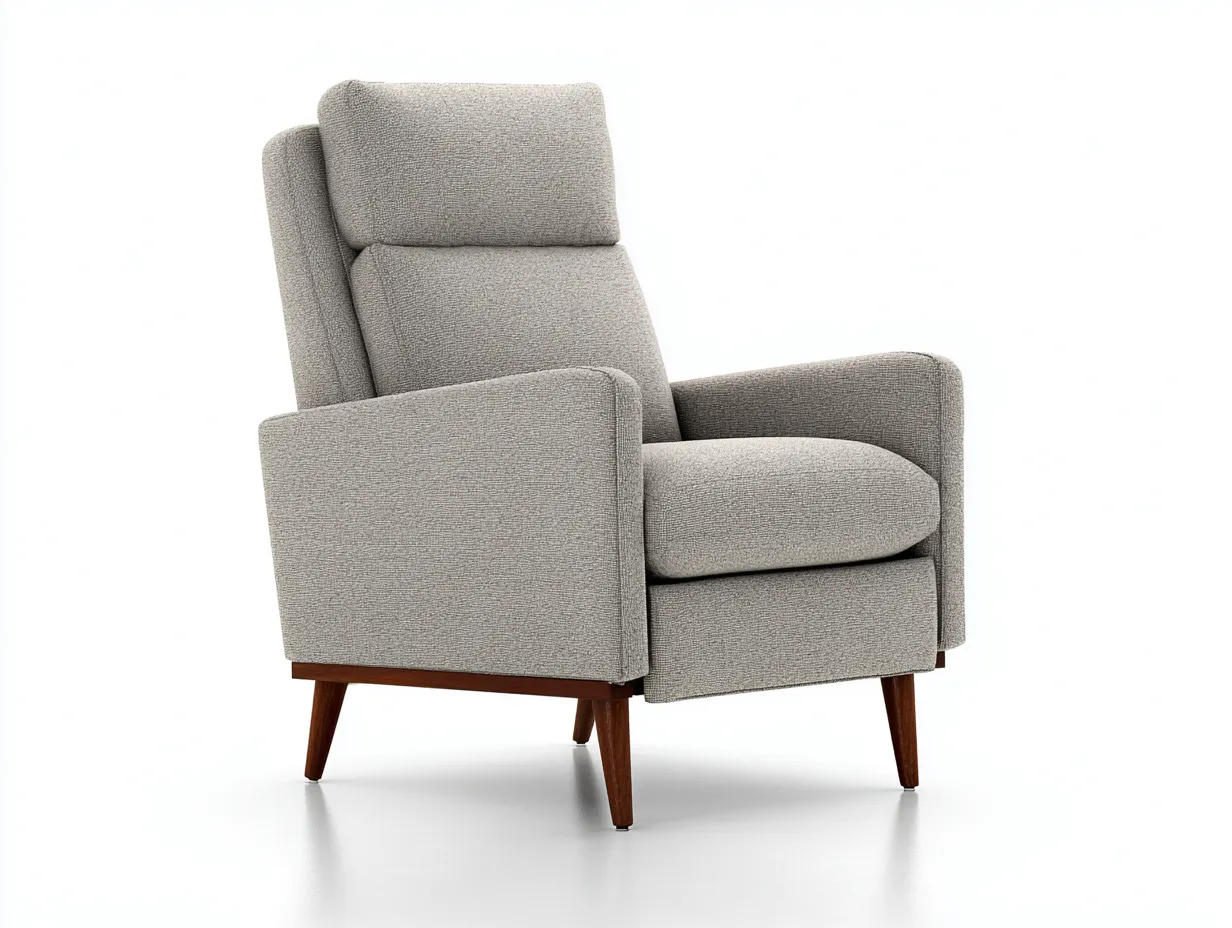 Fauteuil inclinable 78×88×105 cm - tissu beige et bois - style contemporain pour salon-Dosolvaroom