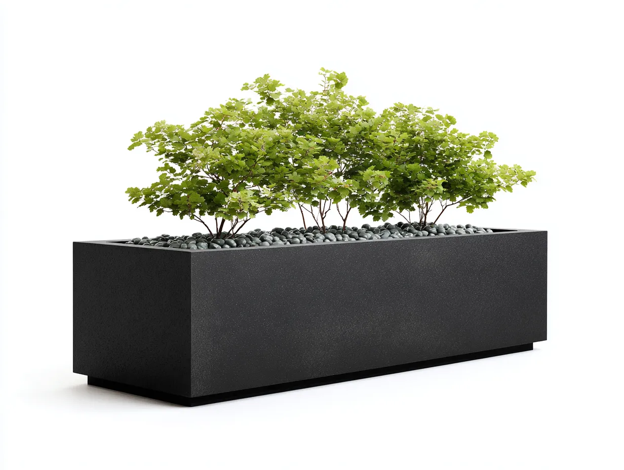 Pot à fleurs balcon 100×38×42 cm – jardinière noire en polypropylène – style minimaliste terrasse-Dosolvaroom