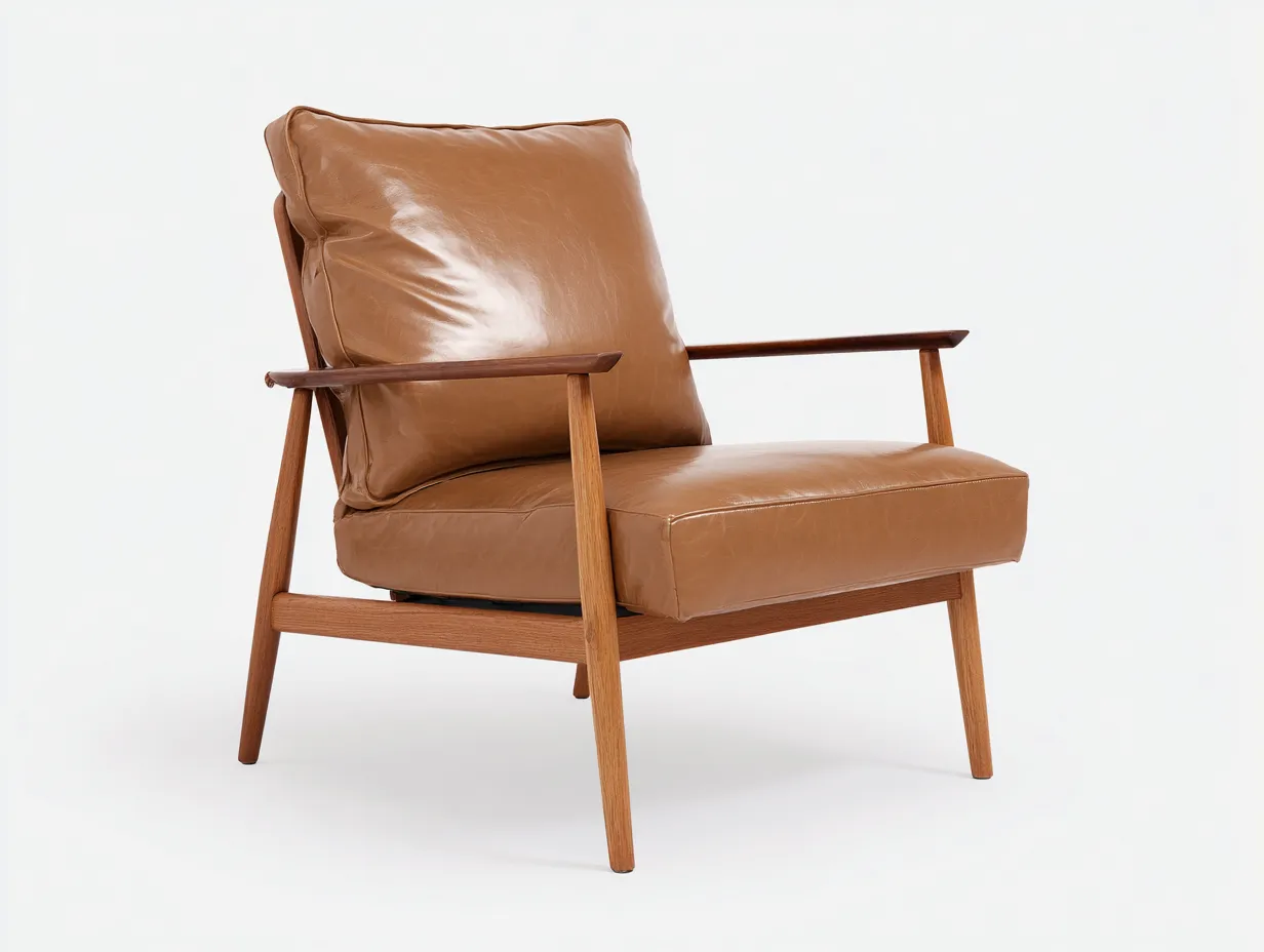Fauteuil inclinable 78×88×96 cm - revêtement marron et bois - design léger pour salon-Dosolvaroom