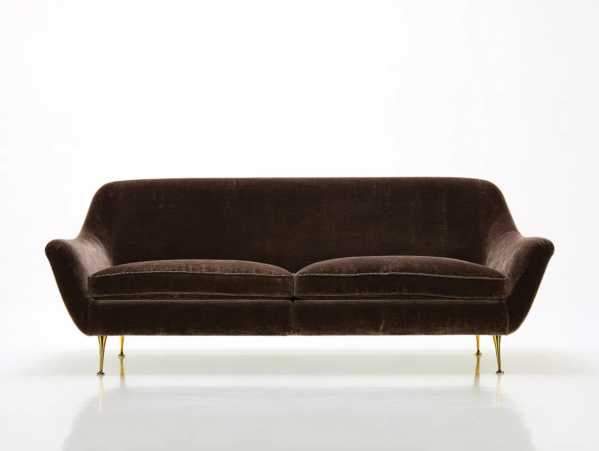 Canapé 2 places salon 220×90×88 cm – tissu gris foncé avec pieds bois naturel – style scandinave-Dosolvaroom