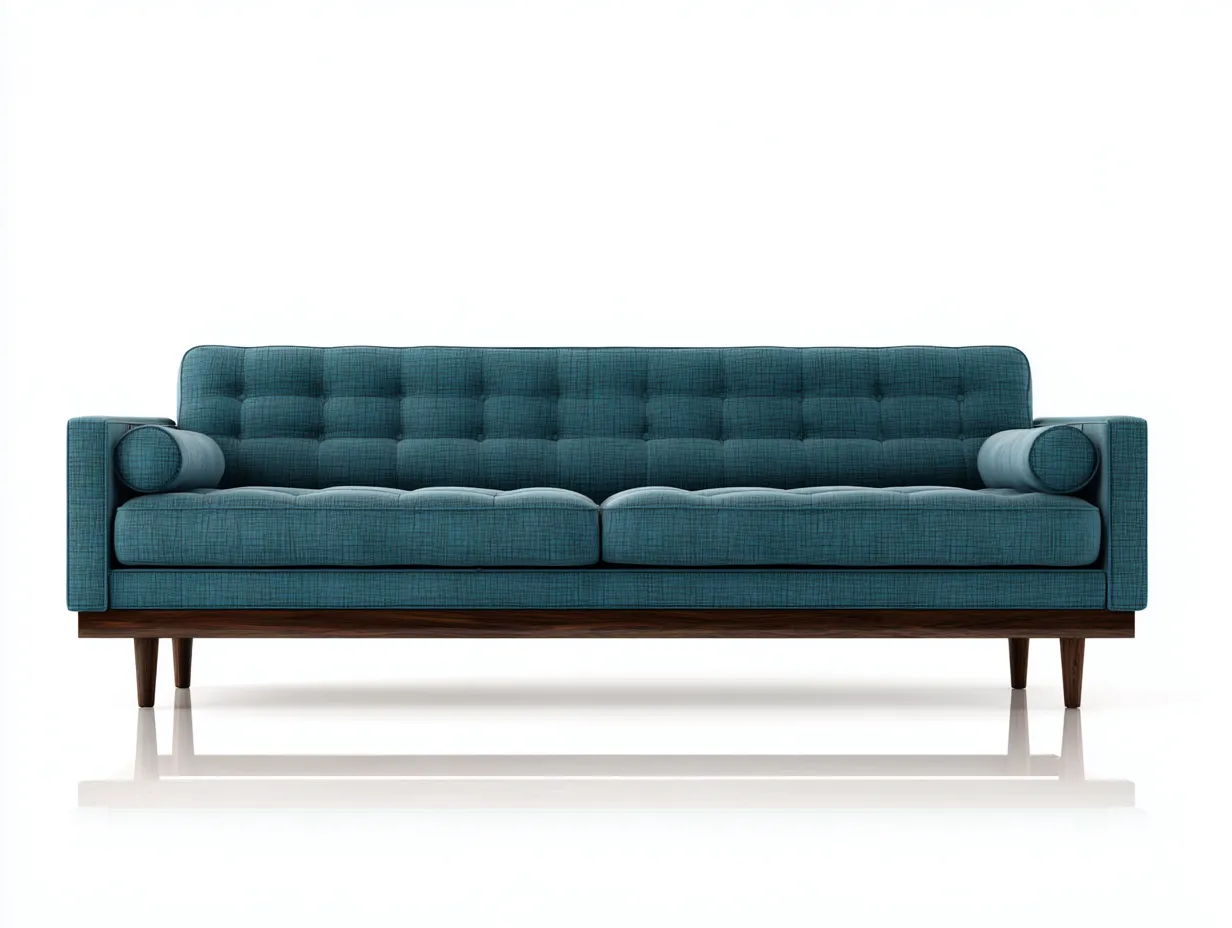 Canapé 2 places salon 185×90×82 cm – tissu gris foncé avec pieds bois – style scandinave moderne-Dosolvaroom