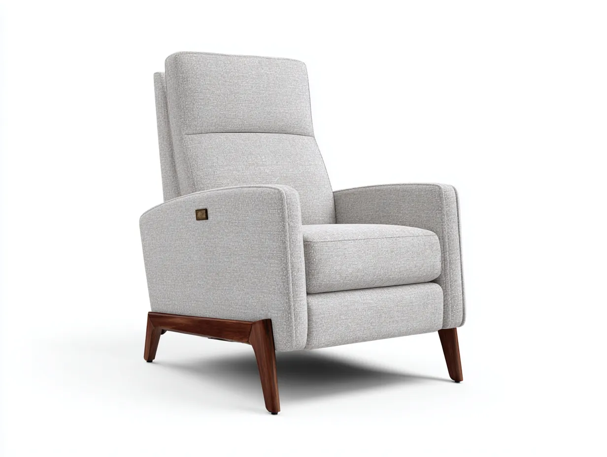 Fauteuil inclinable 80×90×104 cm - tissu beige et bois - design épuré pour salon-Dosolvaroom