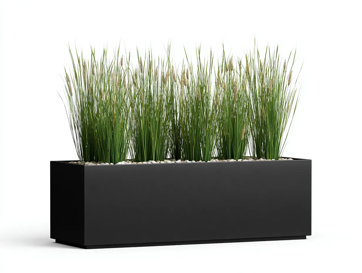 Pot à fleurs rectangulaire en matériau composite 100×30×40 cm - noir - pour terrasse style contemporain-Dosolvaroom