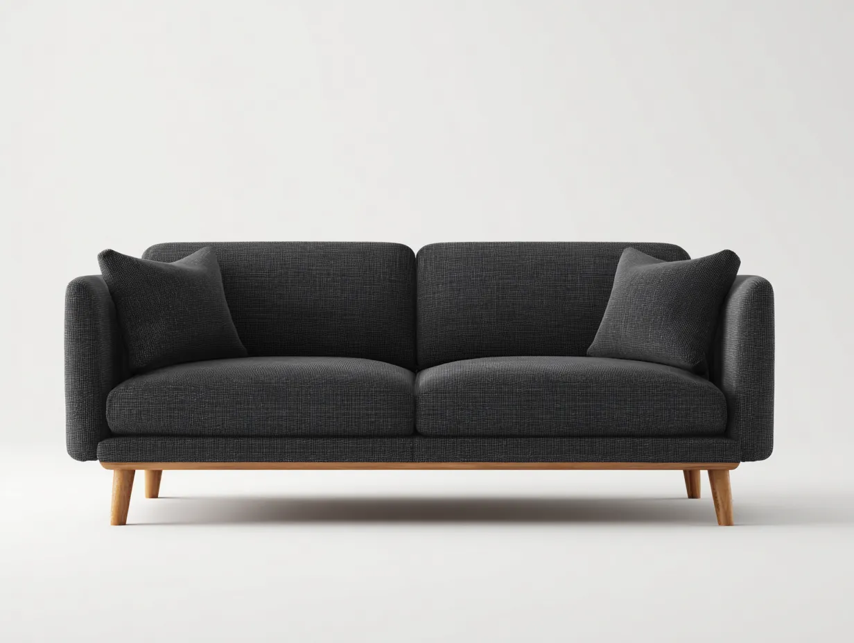 Canapé 2 places en tissu effet velours 190×88×82 cm - marron et doré - salon contemporain-Dosolvaroom