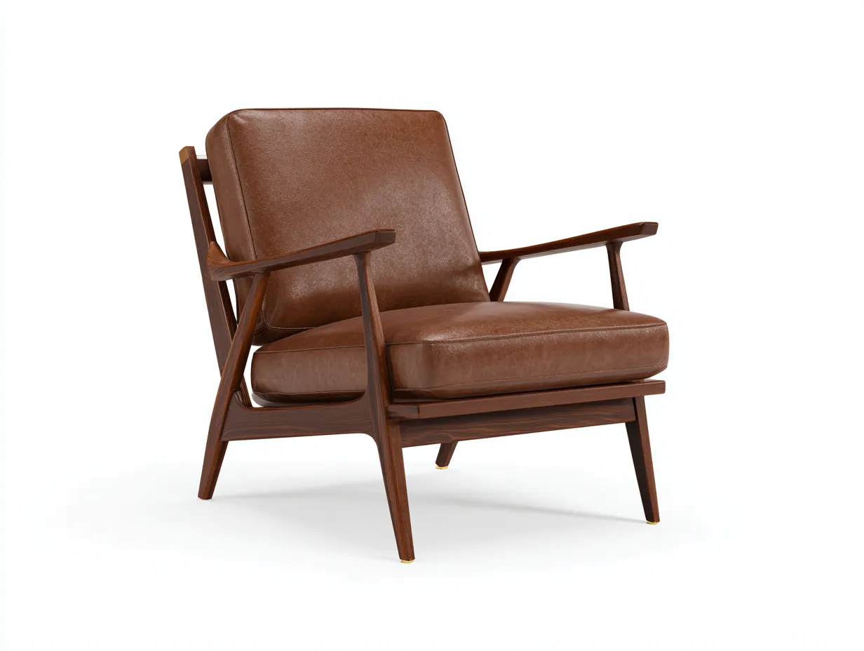 Fauteuil inclinable 82×88×96 cm – cuir marron – design nordique salon-Saronohaus