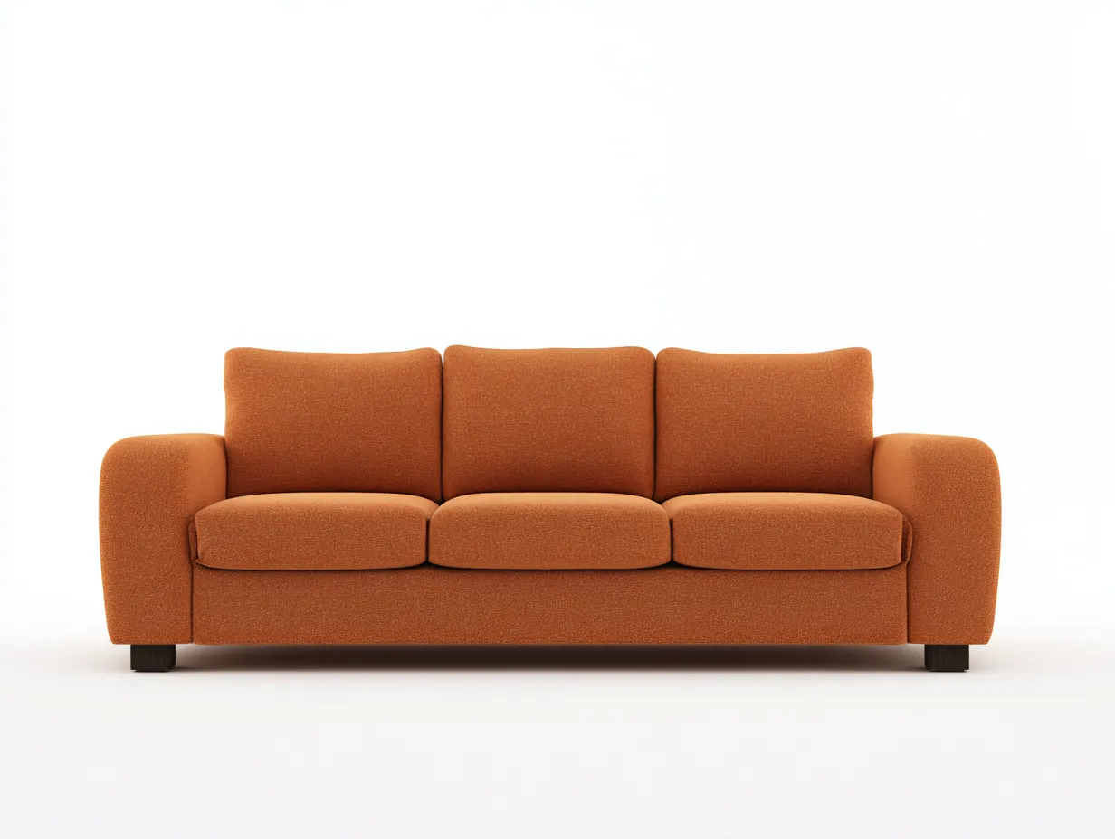 Canapé 3 places en tissu 210×90×85 cm - orange - confort moderne pour salon-Saronohaus