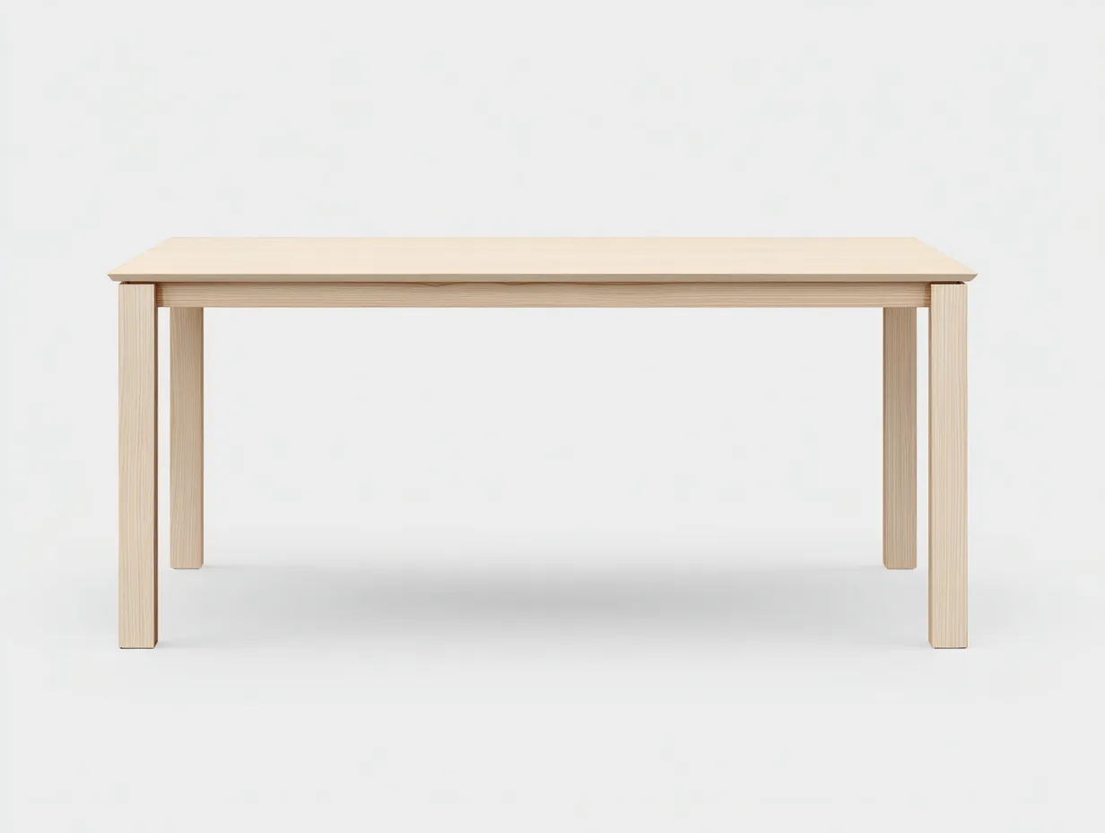 Table à manger en bois 160×80×75 cm - bois clair - style naturel pour balcon-Saronohaus