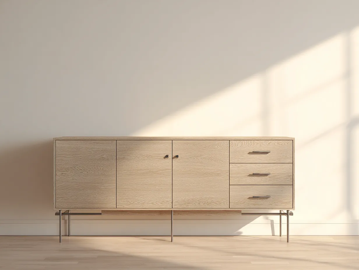 Meuble TV en bois 200×42×58 cm - marron - salon style contemporain-Saronohaus