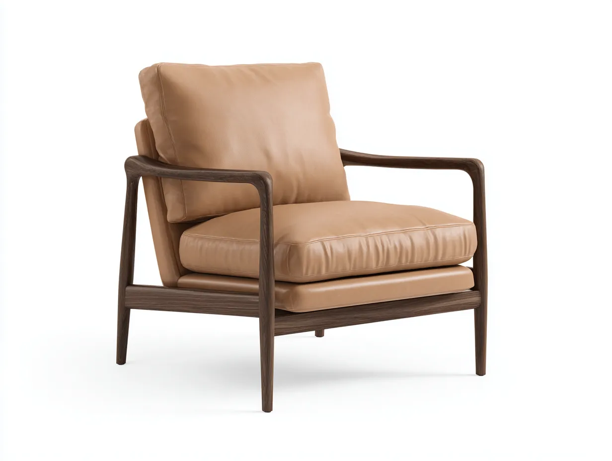 Fauteuil inclinable 80×86×92 cm - revêtement marron et bois foncé - design rétro pour salon-Saronohaus