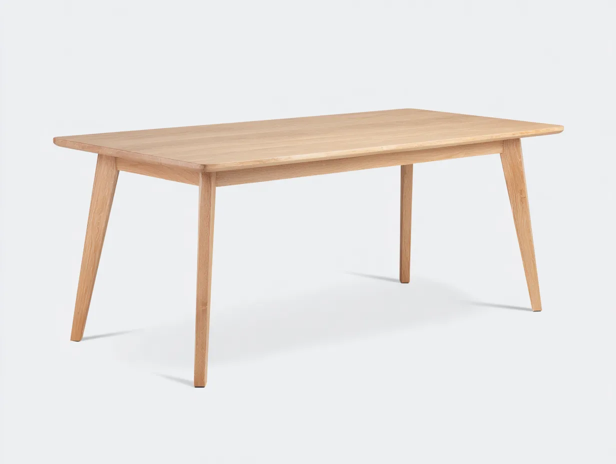 Table à manger 180×90×75 cm - bois clair - design rectangulaire contemporain pour balcon-Saronohaus