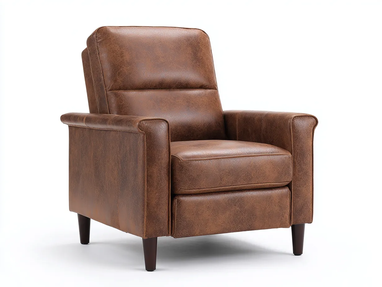 Fauteuil inclinable 86×90×98 cm – cuir beige – style contemporain salon-Saronohaus