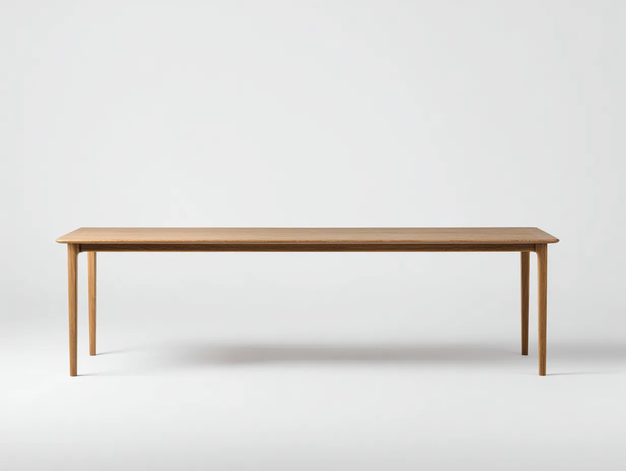 Table à manger 200×90×75 cm - bois clair - pour balcon - design minimaliste-Kaluxmohome