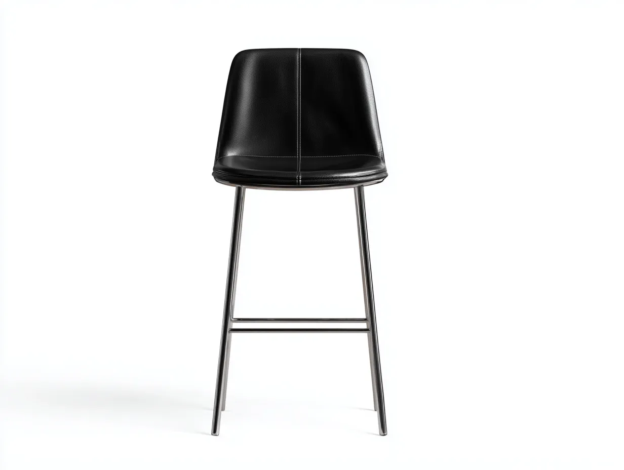 Tabouret de bar 46×50×98 cm – assise noire et métal gris – design moderne balcon-Kaluxmohome