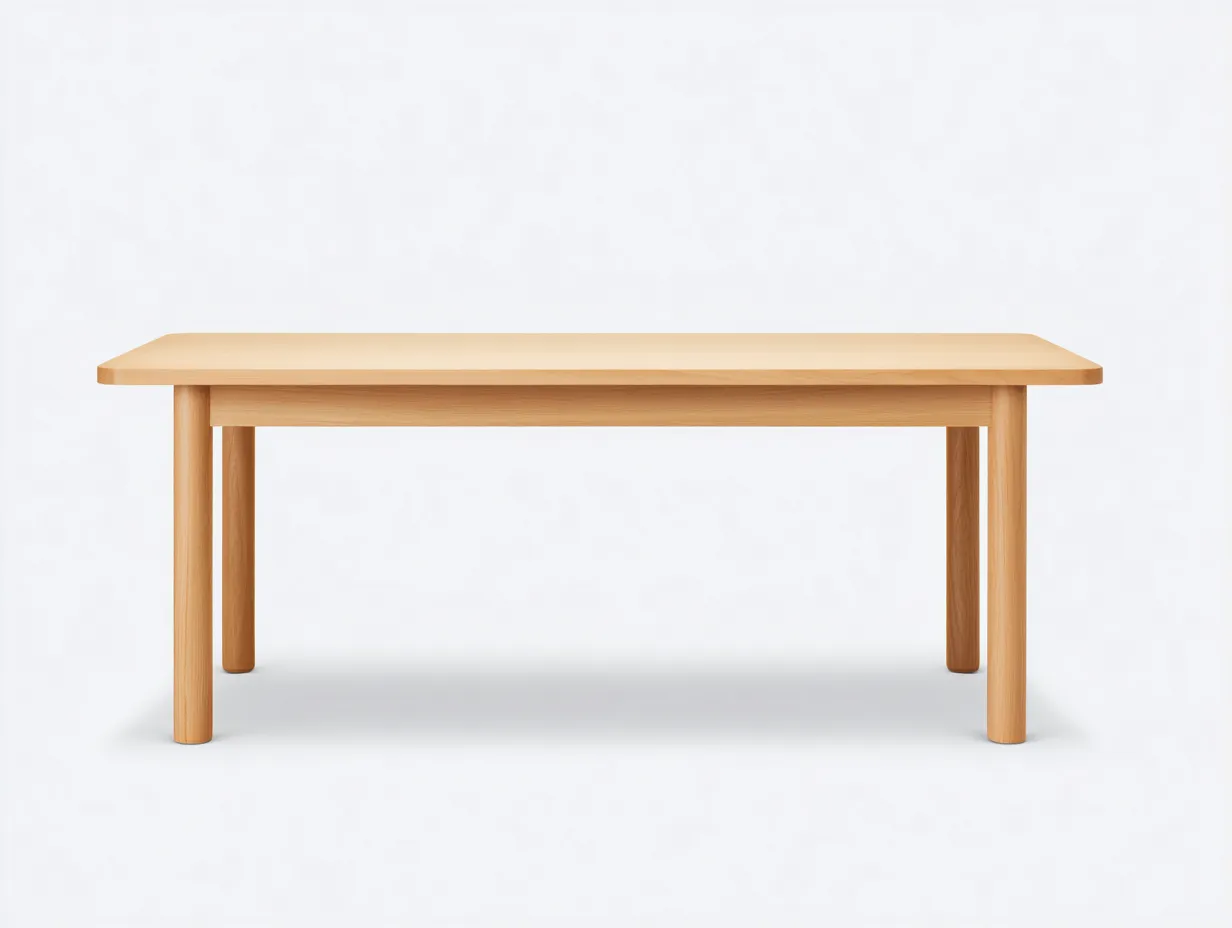 Table à manger 180×90×75 cm – bois clair – style épuré pour terrasse-Kaluxmohome