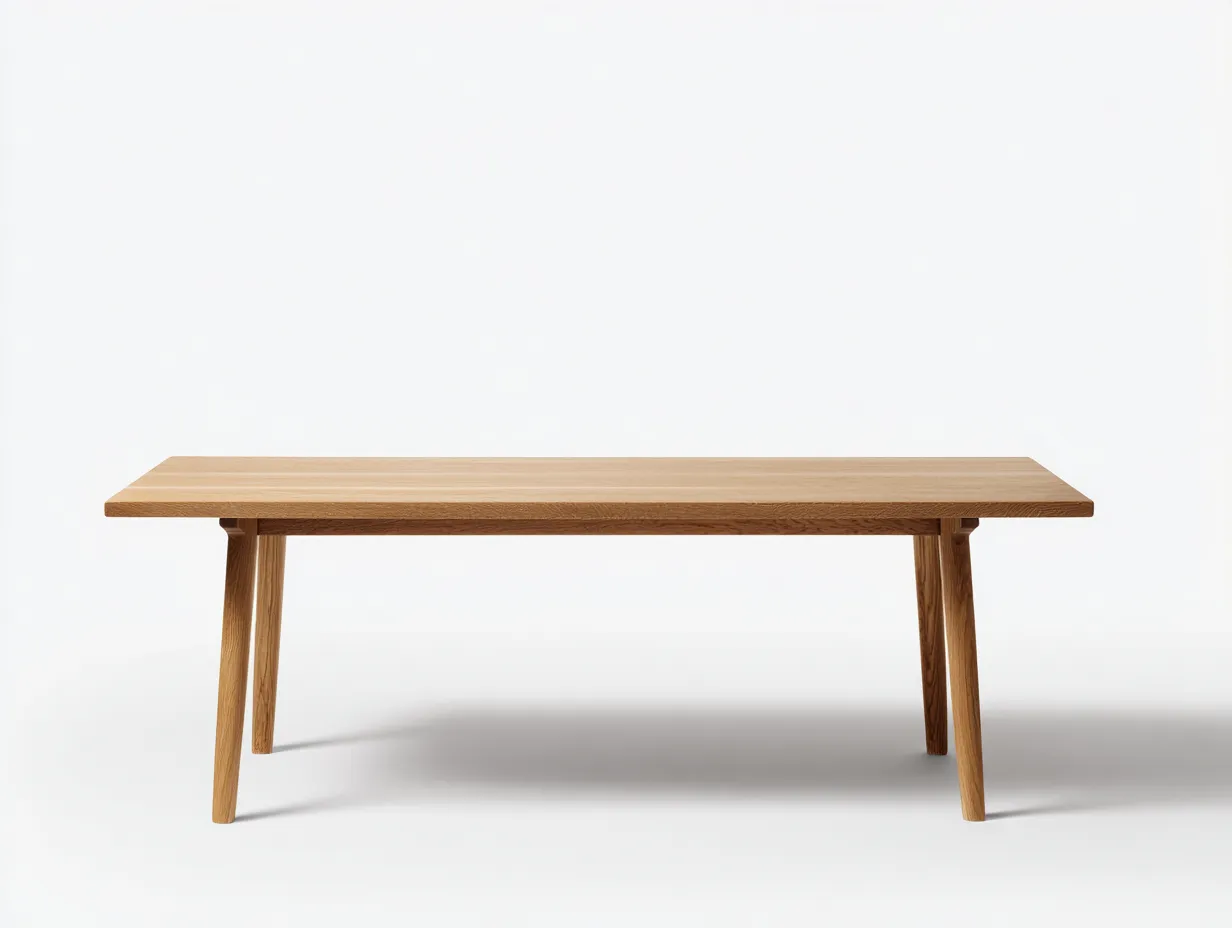 Table à manger en bois 180×85×75 cm - bois clair - style épuré pour balcon-Kaluxmohome