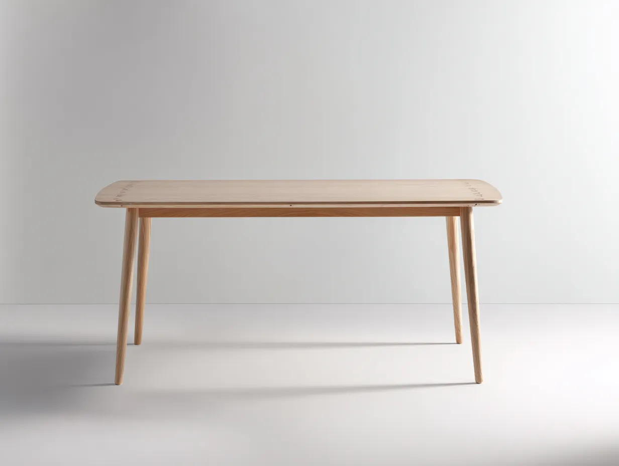 Table à manger en bois 170×80×75 cm - bois clair - design doux pour balcon-Kaluxmohome