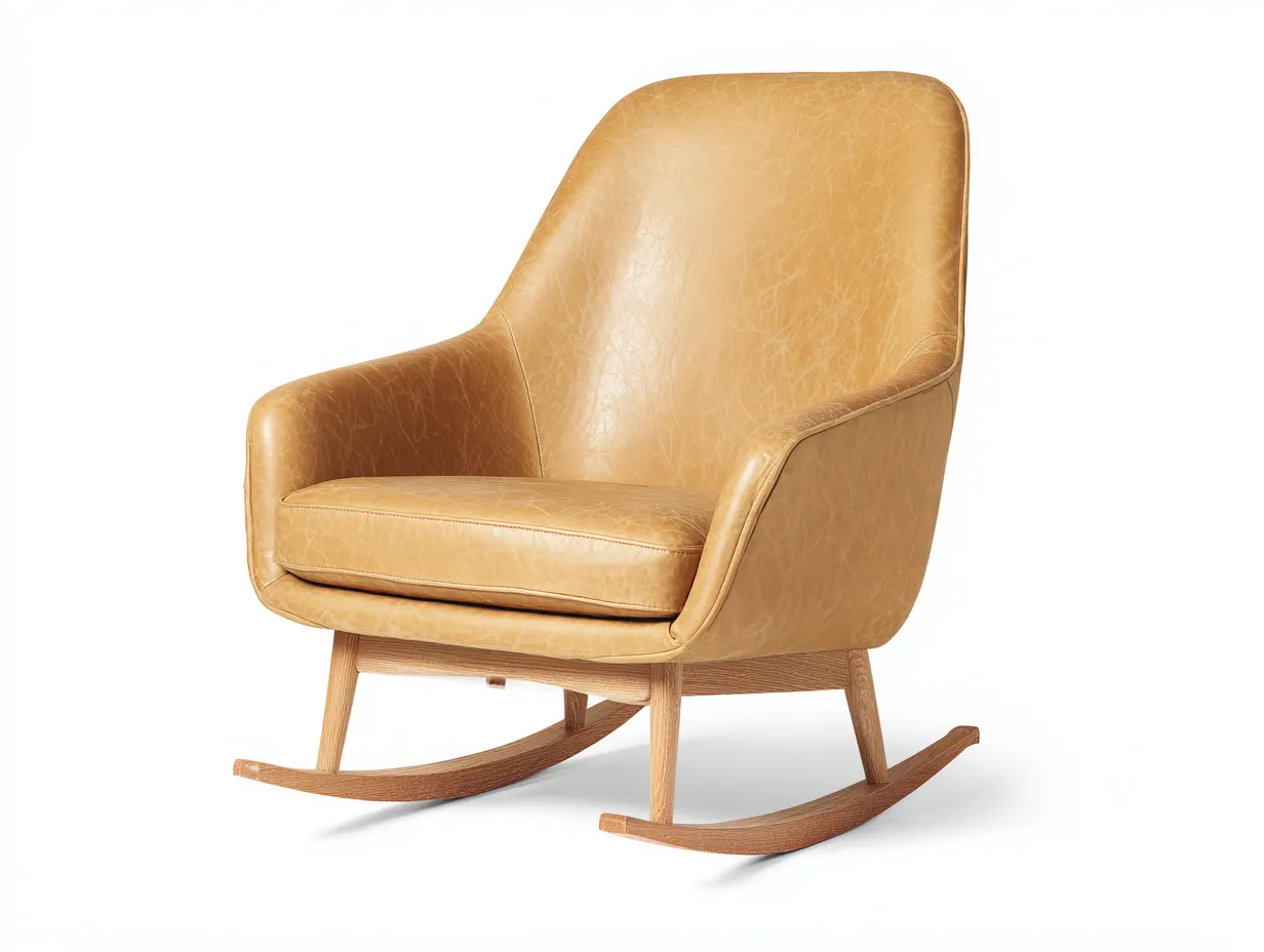Fauteuil à bascule 80×95×100 cm – cuir orange – design contemporain salon-Kaluxmohome