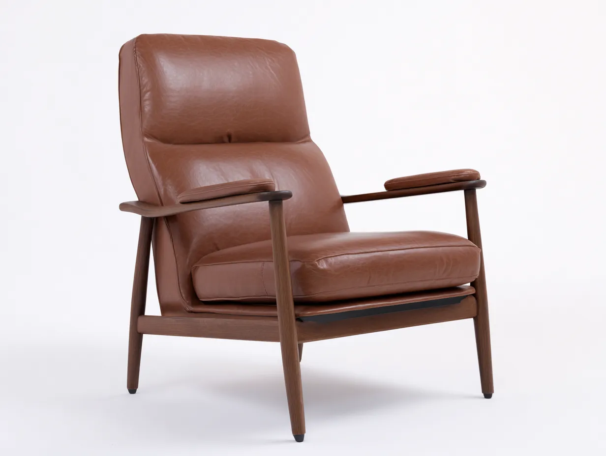 Fauteuil inclinable 88×86×98 cm – cuir marron – style nordique salon-Kaluxmohome