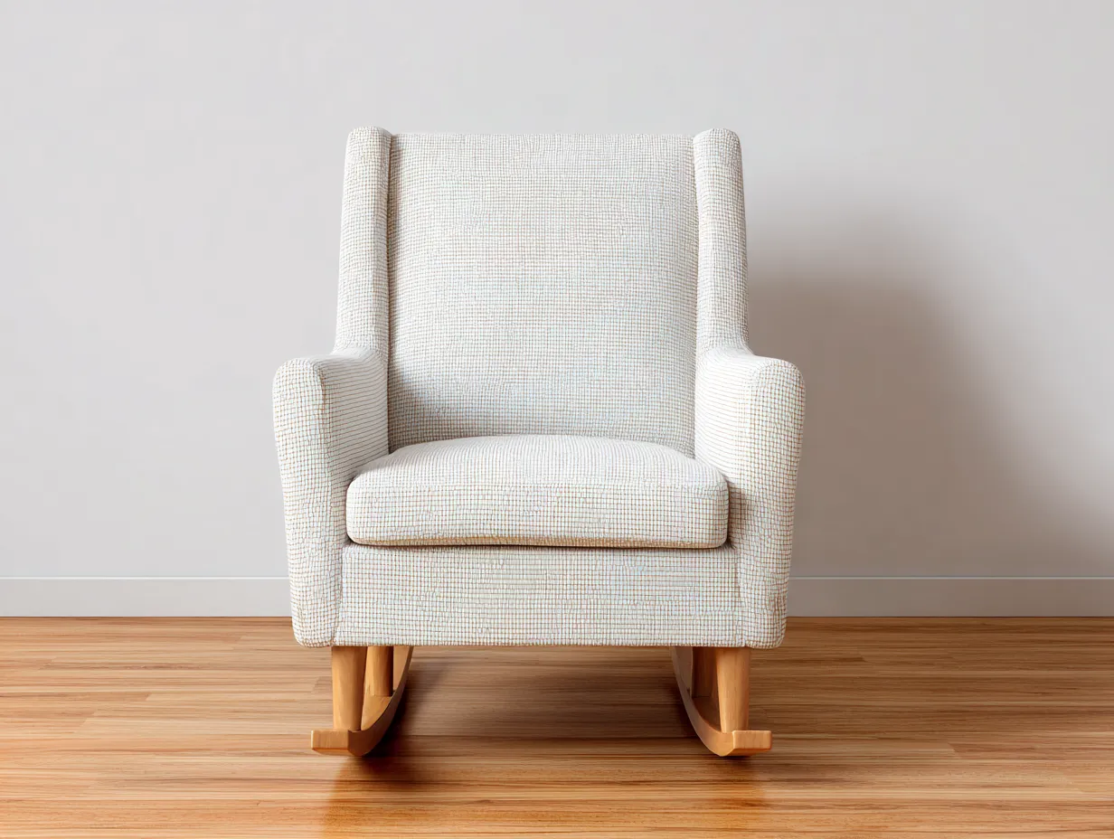 Fauteuil à bascule 86×88×96 cm – cuir orange cognac – design nordique salon-Kaluxmohome