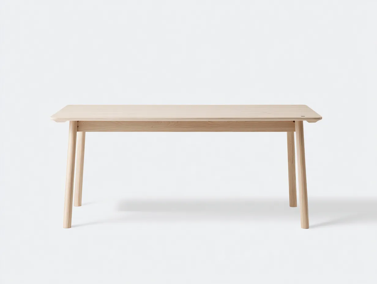Table à manger 180×90×75 cm – bois naturel – style minimaliste pour terrasse-Kaluxmohome