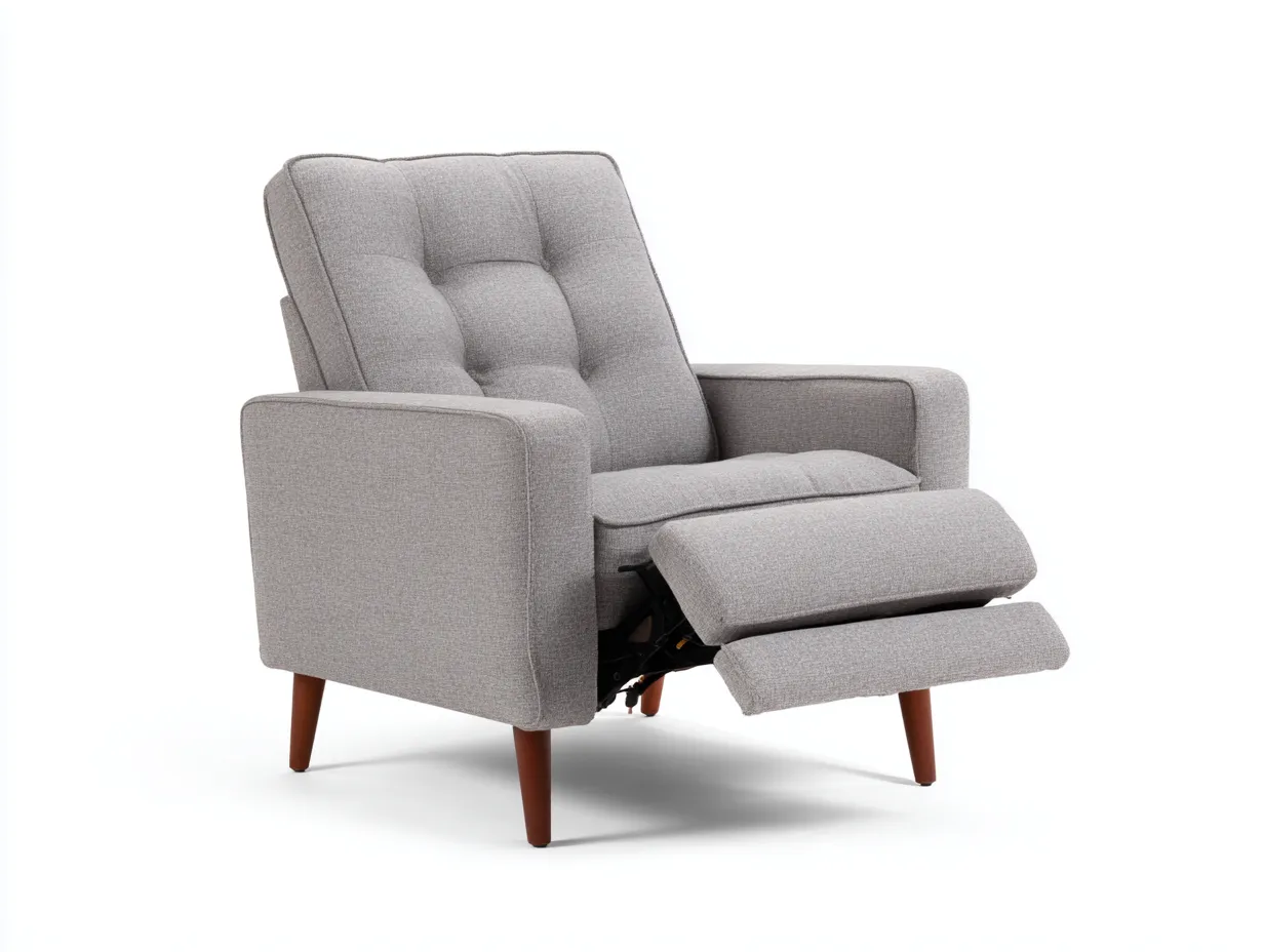 Fauteuil inclinable en tissu 78×92×105 cm - gris clair et brun - style contemporain pour salon-Kaluxmohome