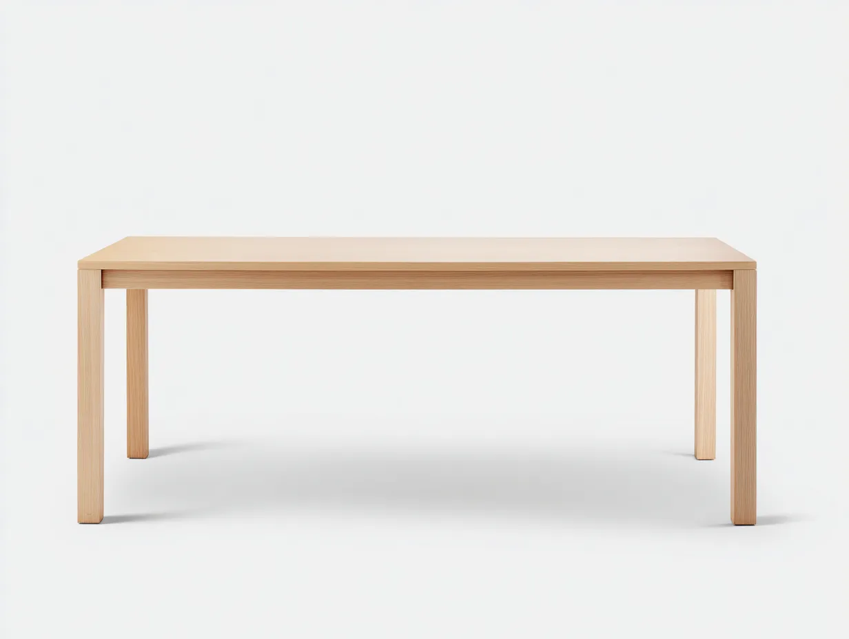 Table à manger 180×90×75 cm - bois clair - pour balcon - style épuré-Kaluxmohome