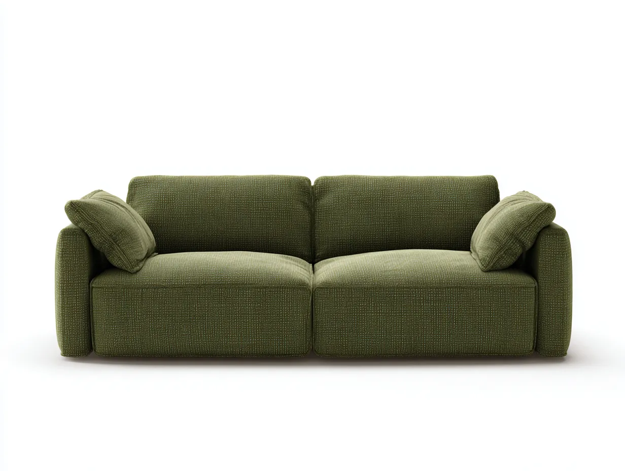 Canapé 2 places en tissu texturé 165×86×78 cm - orange - style élégant pour salon-Kaluxmohome