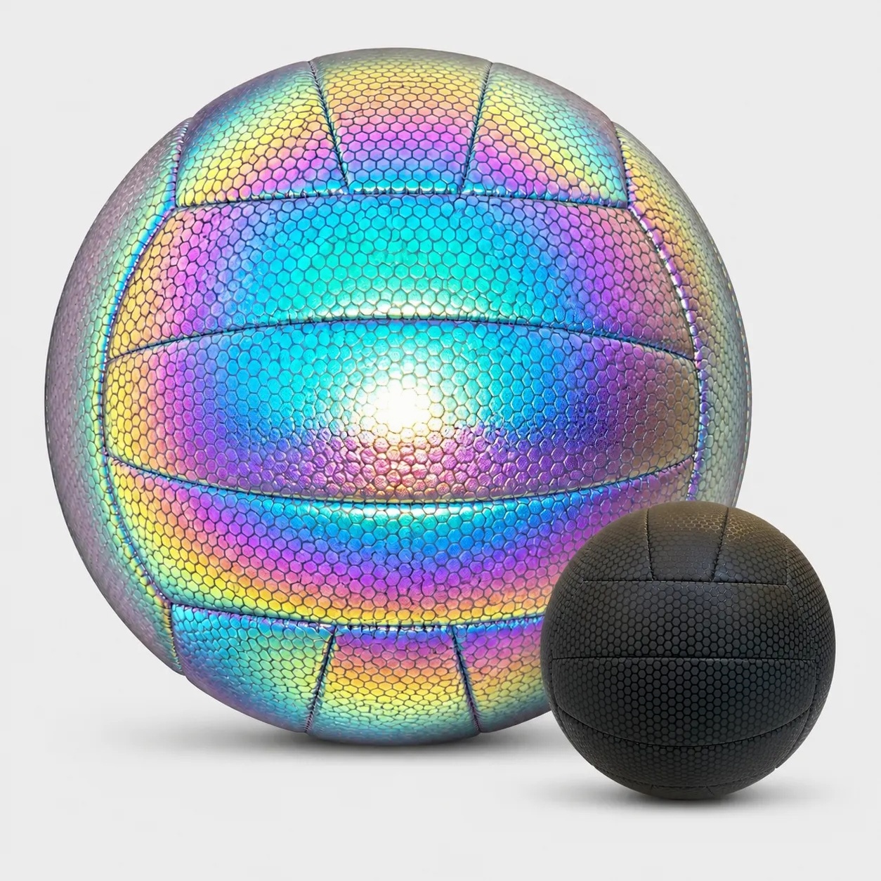 Reflective Holographic Soccer Ball Size 5 - Luminous PU Leather for Flash Photos & Videos (Pump Included)